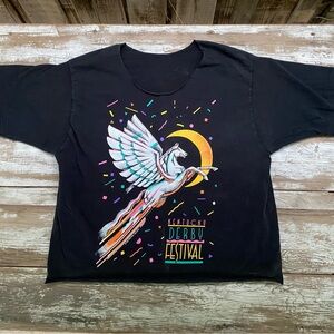 Vintage Kentucky Derby Festival Black Graphic Crop Tee, with pegasus